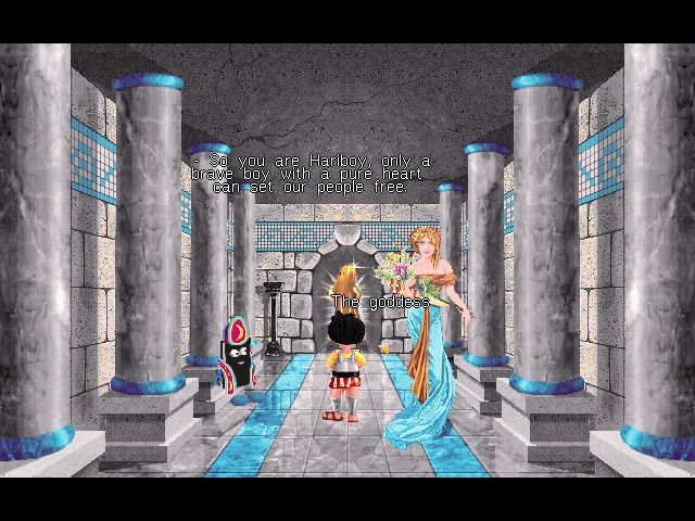 Hariboy's Quest (DOS) screenshot: Meeting the goddess