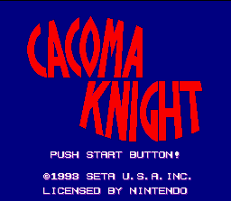 Cacoma Knight in Bizyland (SNES) screenshot: Title Screen #2
