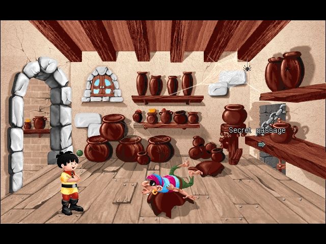 Hariboy's Quest (DOS) screenshot: Medieval pottery workshop