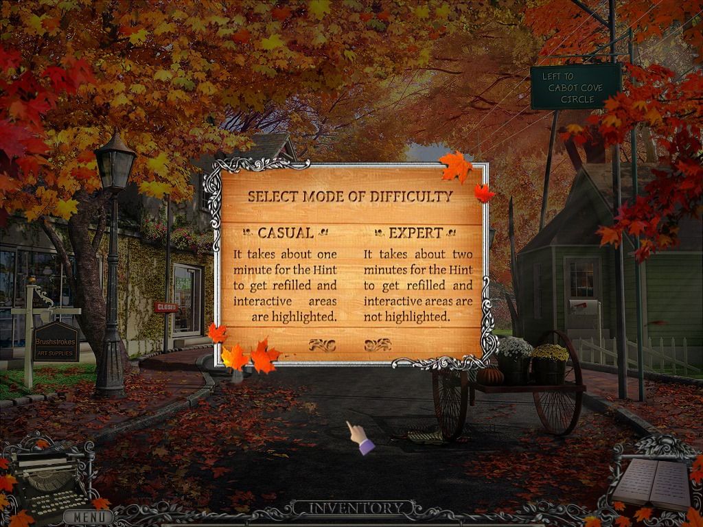 Murder, She Wrote 2: Return to Cabot Cove (Windows) screenshot: Difficulty select screen