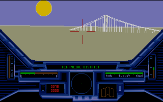 Killing Cloud (Atari ST) screenshot: San Francisco's golden gate bridge.
