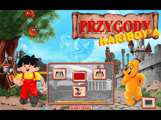 Hariboy's Quest (DOS) screenshot: Main menu (Polish version)