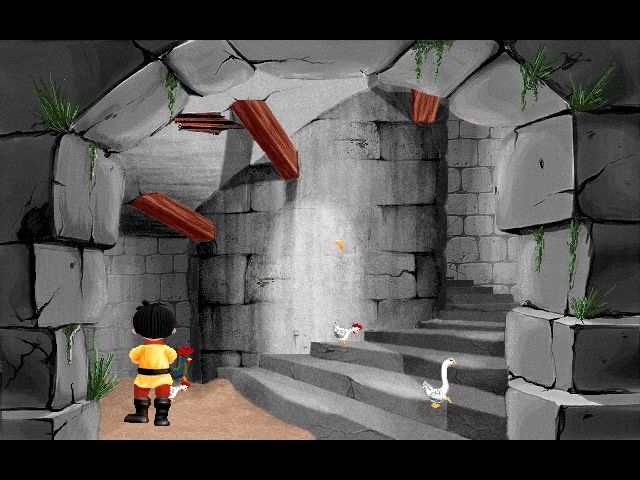 Hariboy's Quest (DOS) screenshot: Stairs leading up the tower