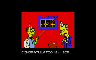 The Simpsons: Bart vs. the World (Atari ST) screenshot: Evil burns wins.