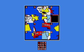 The Simpsons: Bart vs. the World (Atari ST) screenshot: Jigsaw puzzle.