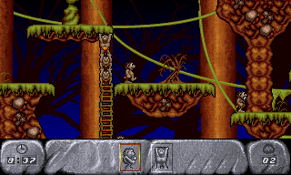 The Humans: Insult to Injury (DOS) screenshot: Forest level.