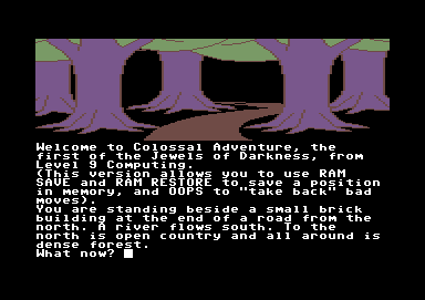 Jewels of Darkness (Commodore 64) screenshot: Starting screen for Adventure Quest