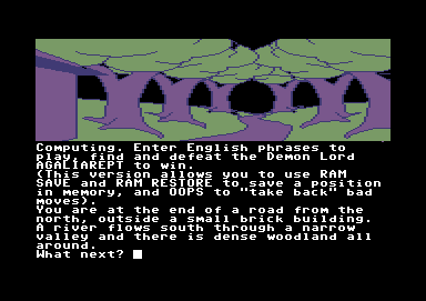 Jewels of Darkness (Commodore 64) screenshot: Starting screen for Colossal Adventure