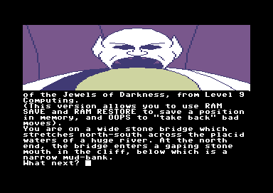 Jewels of Darkness (Commodore 64) screenshot: Starting screen for Dungeon Adventure