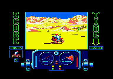 Quad (Amstrad CPC) screenshot: Turning left