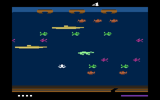 Frogger II: ThreeeDeep! (Atari 2600) screenshot: The underwater part of the game