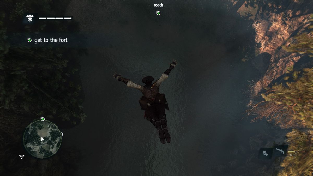 Assassin's Creed IV: Black Flag - Aveline (PlayStation 4) screenshot: Leap of faith
