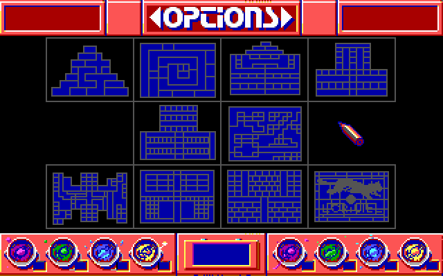 Quadrel (DOS) screenshot: Puzzle selection (EGA)