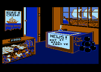 Pirates of the Barbary Coast (Atari 8-bit) screenshot: In the store