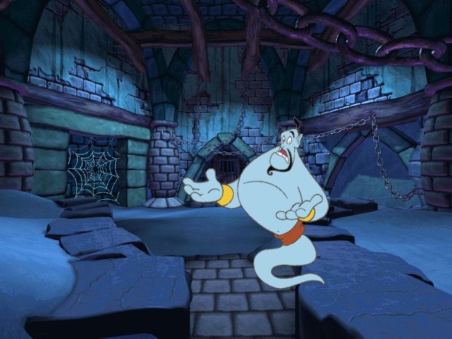 Disney's Math Quest with Aladdin (Windows) screenshot: There must be a way out of this dungeon!