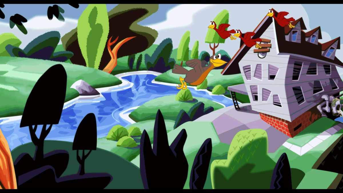 Day of the Tentacle: Remastered (Windows) screenshot: A beautiful day