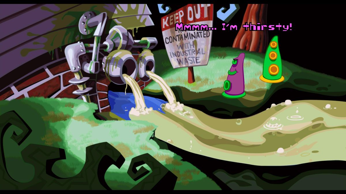 Day of the Tentacle: Remastered (Windows) screenshot: Maybe you should not drink that