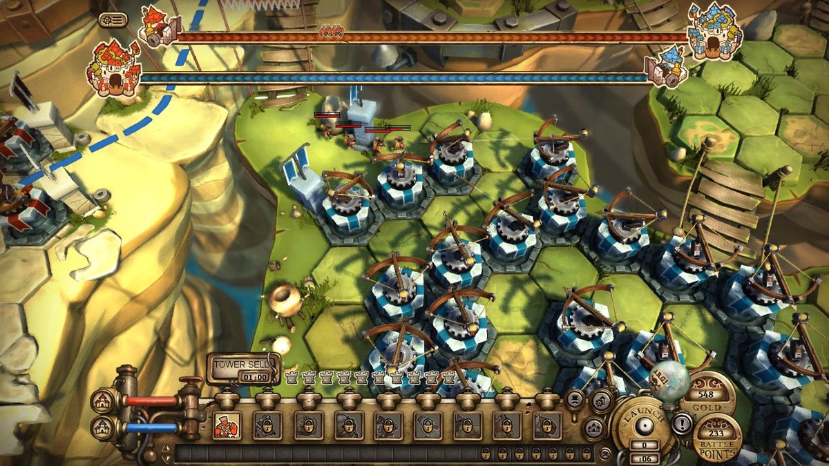 Tower Wars (Windows) screenshot: My people on the track.