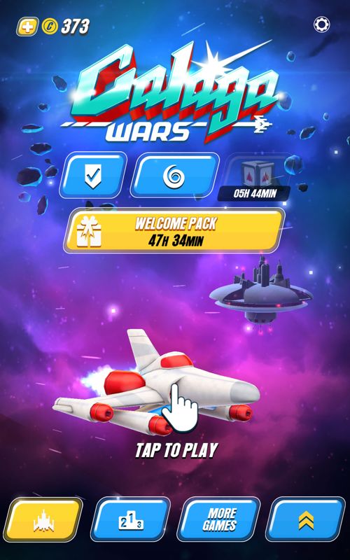 Galaga: Wars (Android) screenshot: Main menu