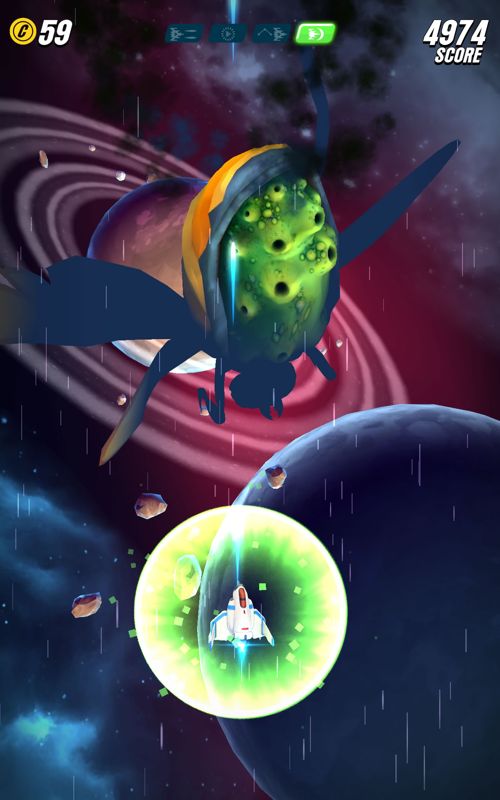 Galaga: Wars (Android) screenshot: The boss has been defeated.