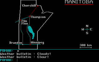 Crosscountry Canada (DOS) screenshot: In Manitoba