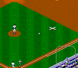 Tecmo Super Baseball (Genesis) screenshot: A base hit