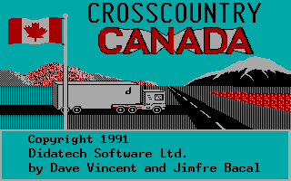 Crosscountry Canada (DOS) screenshot: Title Screen