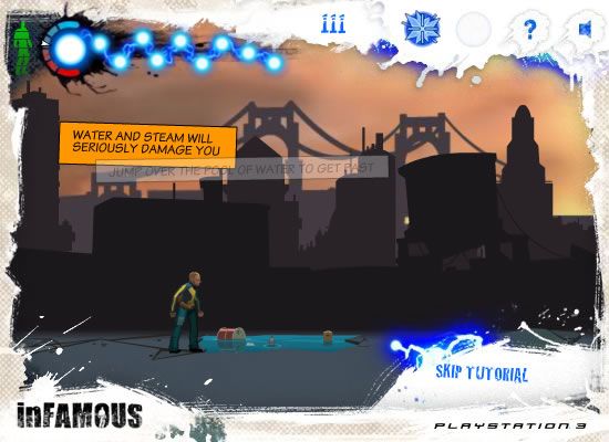 Screenshot Of InFAMOUS: Precinct Assault (Browser, 2009) - MobyGames