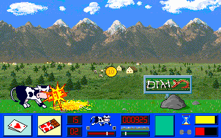 Harpatkaot Vardit BeShvil HaShokolad (DOS) screenshot: Ran into an obstacle.