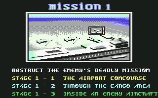 Shadow Dancer (Commodore 64) screenshot: Mission 1 Briefing
