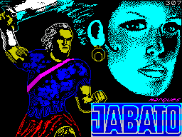 Jabato (ZX Spectrum) screenshot: This screen displays as the game loads. A countdown counter in the top right indicates progress