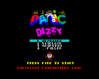 Dizzy Panic (ZX Spectrum) screenshot: Title screen