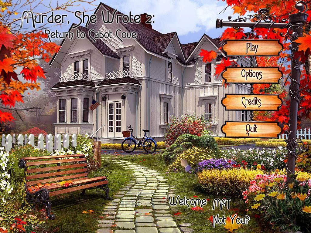 Murder, She Wrote 2: Return to Cabot Cove (Windows) screenshot: Main menu
