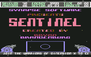 Sentinel (Commodore 64) screenshot: Title Screen