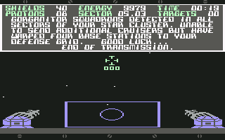 Sentinel (Commodore 64) screenshot: Incoming message