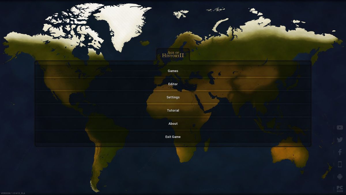 Age of Civilizations II (Windows) screenshot: The Main Menu