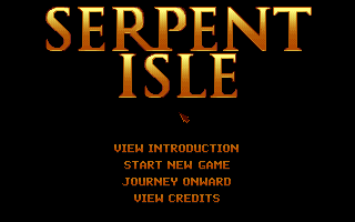 Ultima VII: Part Two - Serpent Isle (DOS) screenshot: Serpent Isle Main Menu without The Silver Seed Add-on installed