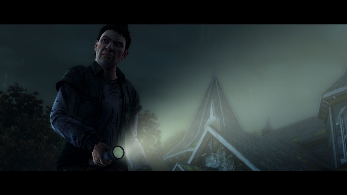 The Walking Dead: Michonne (Windows) screenshot: Episode 2 - Randall's goons have entered the compound