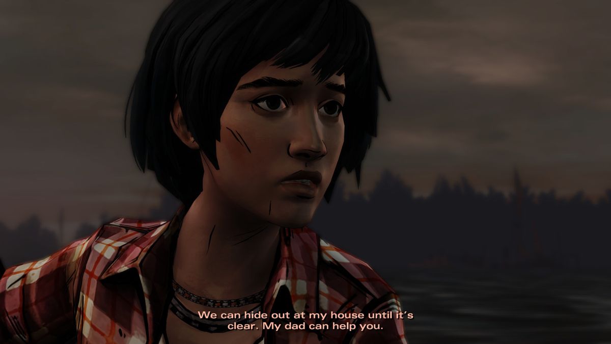 The Walking Dead: Michonne (Windows) screenshot: Episode 2 - Sam's proposing to head toward her house