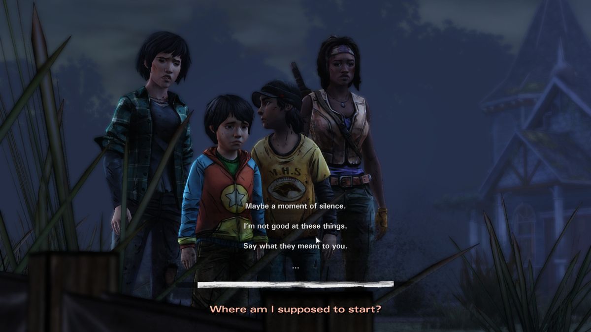 The Walking Dead: Michonne (Windows) screenshot: Episode 3 - A moment of silence will do
