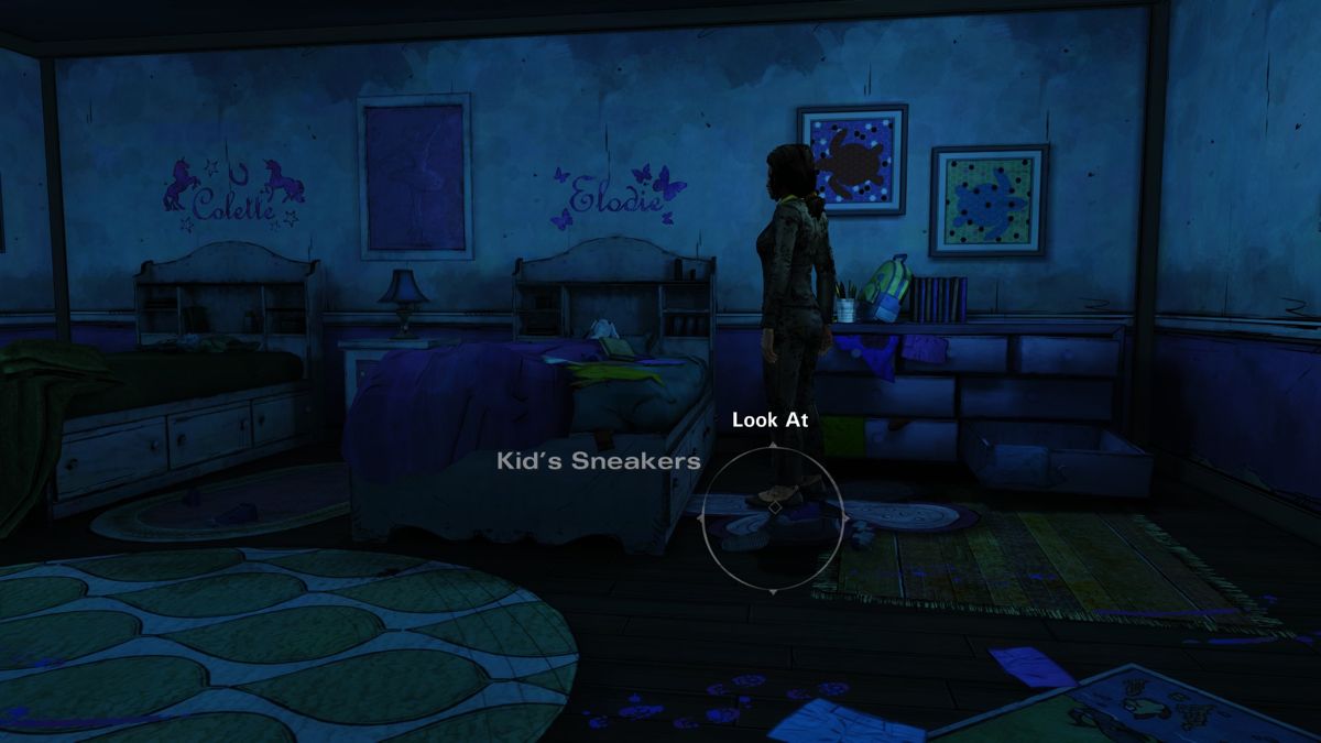 The Walking Dead: Michonne (Windows) screenshot: Episode 2 - Flashback scene showing Michonne looking for her kids in their room