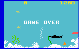 Shark! Shark! (Intellivision) screenshot: Game over