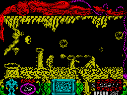 Mutan Zone (ZX Spectrum) screenshot: Zapped by something that's off-screen! Dead again