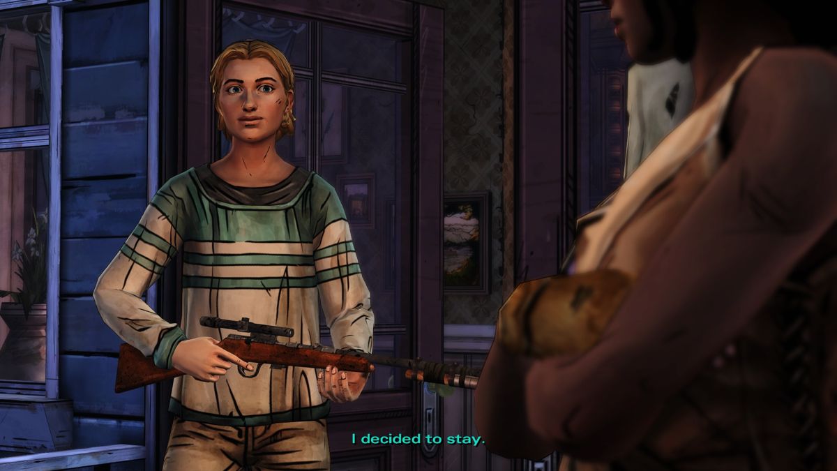 The Walking Dead: Michonne (Windows) screenshot: Episode 3 - Michonne managed to persuade Paige to stay