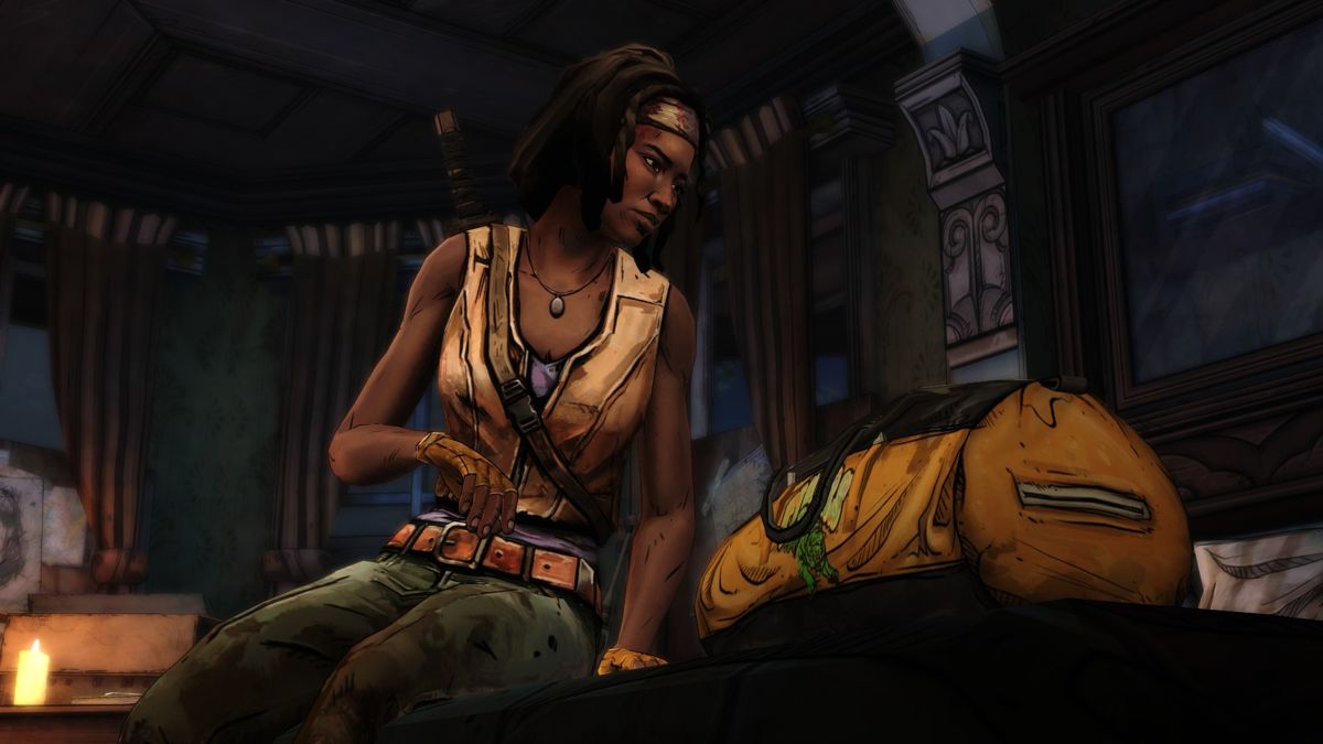 The Walking Dead: Michonne (Windows) screenshot: Episode 3 - Getting the bag with guns and ammo