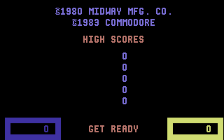 Wizard of Wor (Commodore 64) screenshot: Title screen / high scores