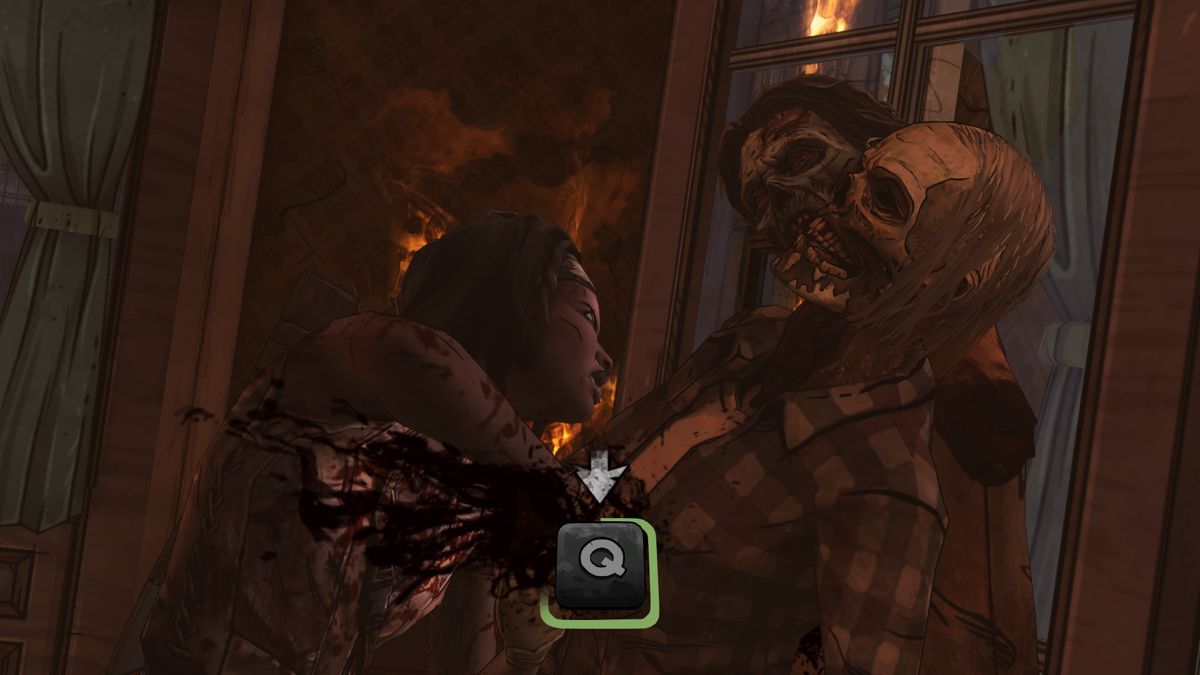 The Walking Dead: Michonne (Windows) screenshot: Episode 3 - Zombies are getting in