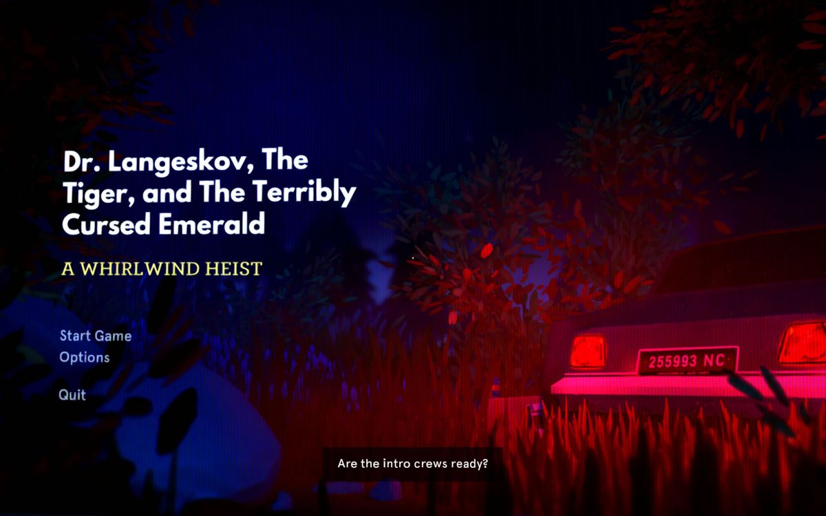 Dr. Langeskov, The Tiger and The Terribly Cursed Emerald: A Whirlwind Heist (Windows) screenshot: It is still the main menu ... or not really?