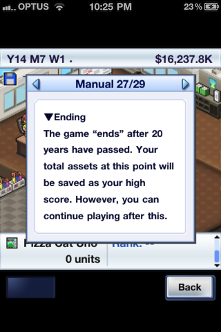 Game Dev Story (iPhone) screenshot: Yes, there is an ending ... of sorts.
