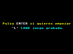 Emilio Butragueño 2 (ZX Spectrum) screenshot: The player can choose to load or to configure the game